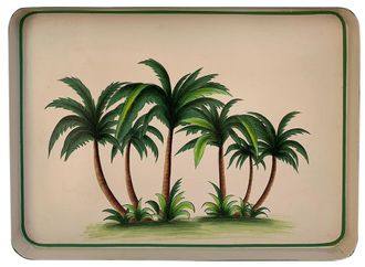 Les-Ottomans Hand-painted Iron Tray-palms
