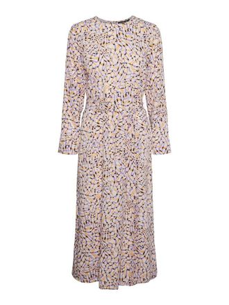 Pieces Womens Pcbernice Ls Ankle Dress Bc, Papaya/AOP: Graphic, M