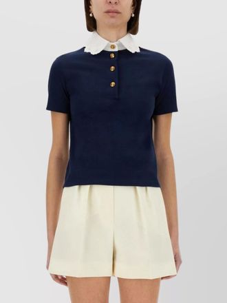 Valentino embroidered cotton polo shirt sweatshirt