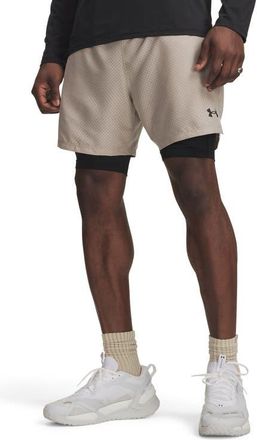 Under Armour UA Vanish Woven 2.0 2-in-1 Shorts in Timberwolf Taupe at Nordstrom, Size X-Large