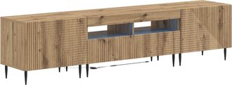 vidaXL Conjunto De 3 Muebles Para Tv Con Led Roble Artisan Vidaxl