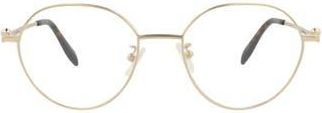Alexander McQueen 53mm Round Sunglasses in Gold Gold Transparent at Nordstrom Rack