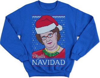 Sanfran Clothing Phyllis Navidad Top Funny Christmas Xmas Office Michael Scott Dwight Jumper Sweater Extra Large/Royal Blue