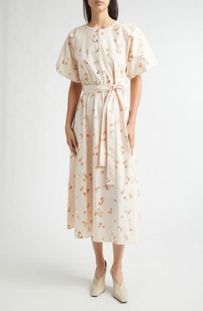 Altuzarra Paulina Petal Print Shirtdress in 416689 Pale Blush Ao Petals at Nordstrom, Size 12 Us