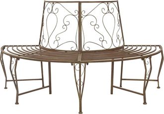 vidaXL Banco De &Aacute;rbol 4-n&uacute;mero De Plazas 160 X 80 X 89 Cm Acero Vidaxl