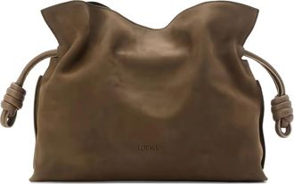Loewe medium Flamenco clutch - women - Suede - One Size - Brown