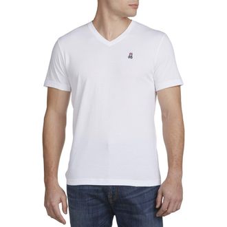 Psycho Bunny Logo V-Neck T-Shirt in White at Nordstrom, Size 1X Big