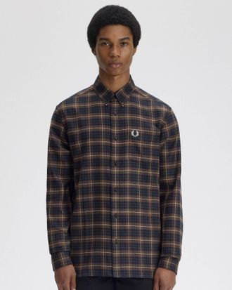 Fred Perry Mens Shirt in Brown Cotton - Size X-Large
