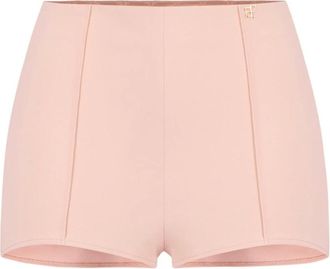 Elisabetta Franchi Shorts van dubbellaagse cr&ecirc;pestof - Dames - Korte broeken - Roze - Maat: 2XL Satijn