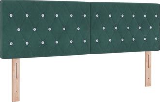 vidaXL Cabecero Led Argyle Con Cabecera Verde Oscuro 144 Cm Terciopelo Vidaxl