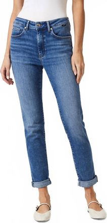 Mavi Kathleen Slim Boyfriend Jeans In Mid Brushed Feather Blue