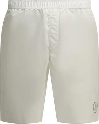 Brunello Cucinelli Zwembroek met elastische tailleband - Heren - Strandmode - Wit - M - Badmode