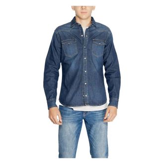 Gas Gas, Overhemden, Heren, Blauw, L, Katoen, Blauw Katoenmix Shirt Mannen Herfst/Winter