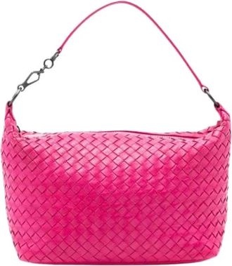 Bottega Veneta Pre-owned Shoulder Bags, female, Pink, Size: ONE SIZE Pre-owned Woven Shoulder Bag