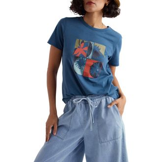 Seasalt Cornwall Printing Ink Organic Cotton Graphic T-Shirt in Spliced Shapes Dusk at Nordstrom, Size 16 Us