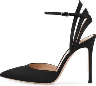 Generic Sexy Ankle Strap Pointed Toe High Heels Shoes, Suede Closed Toe Dress Fashion Stiletto Heel Elegant Bridal Evening Prom Heeled Pumps,Black,3 UK