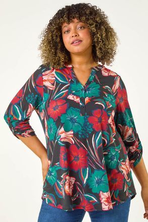 Roman Stretch Jersey Floral Top