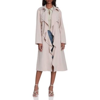 Avec Les Filles Cascade Drape Trench Coat in Flax at Nordstrom, Size X-Small