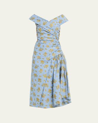 Lela Rose Floral Fil Coupe Florence Dress