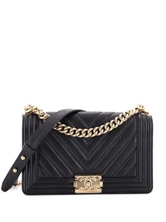 Chanel Boy Flap Bag Chevron Lambskin Old Medium shoulder bag - Nero