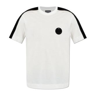 Emporio Armani T-Shirt met Logopatch - Heren - T-shirts - Wit - M - Katoen - Tops