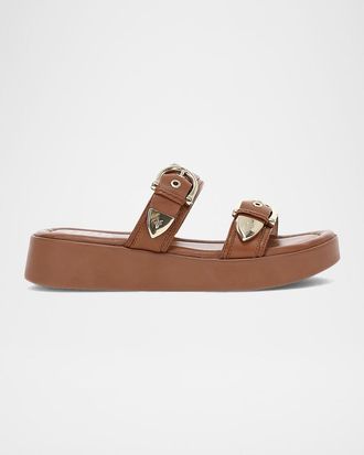 Frye Maya Double Buckle Slide Sandals