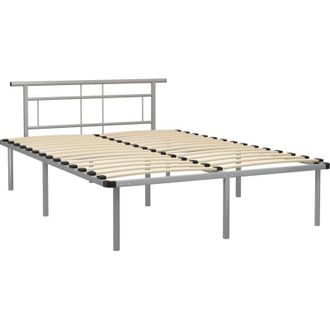 vidaXL Bed Frame without Mattress Grey Metal 140x200cm Vidaxl