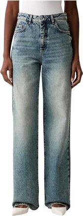 Patrizia Pepe High-waisted Straight Jeans - Dames - Regular Fit Jeans - Blauw - W26 - Katoen - Jeans