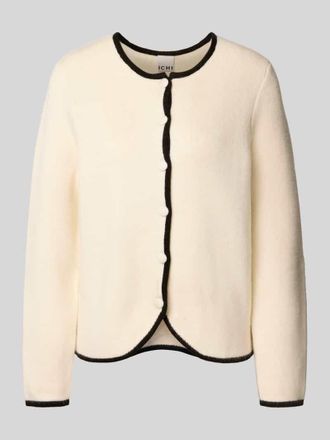 Ichi Strickjacke mit Rundhalsausschnitt Modell BRICA in Offwhite, Gr&ouml;&szlig;e S