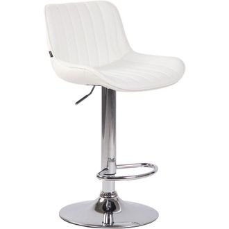 Clp Taburete de bar Lentini en cuero sintético Blanco Cromado