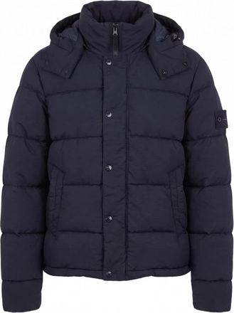 Stone Island Wool Ripstop Ghost Jacket - Heren - Gewatteerde jassen - Blauw - XL - Wol - Jassen
