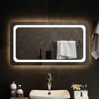 vidaXL Espejo De Ba&ntilde;o Con Led 90x50 Cm Vidaxl