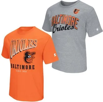 Starter Mens Starter Orange/Heather Gray Baltimore Orioles Two-Pack T-Shirt Set at Nordstrom, Size X-Large