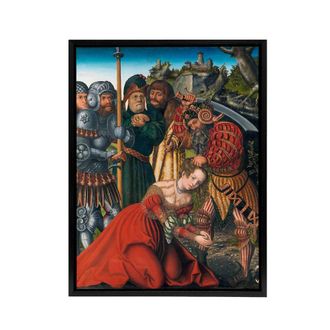 Artery8 Lucas Cranach The Martyrdom of Saint Barbara Framed Canvas Art Print | Size: W24 x H32
