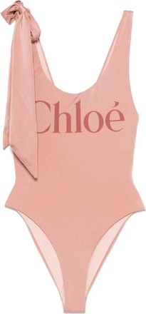 Chloé Costume da bagno con logo - Rosa