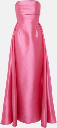 Solace London Strapless satin twill gown