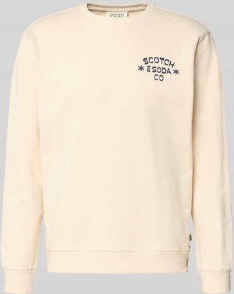Scotch & Soda Sweatshirt mit Label-Print in Offwhite, Größe XXL