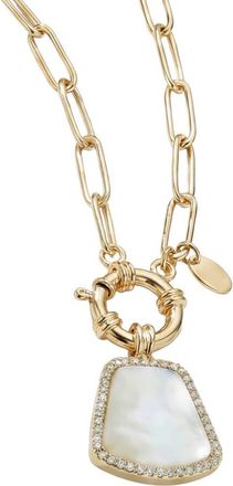 Argento Vivo Mother-of-Pearl Tag Pendant Necklace in Gold at Nordstrom