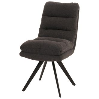 Hhg Silla De Comedor Hhg-481, Silla De Cocina Silla, Giratoria Auto Posici&oacute;n Tela/textil Boucl&eacute; Mvg, Gris Oscuro