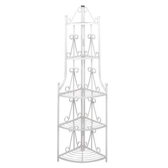 vidaXL Estante De Planta De Esquina Blanco Vidaxl
