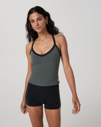 Vuori Clothing AllTheForm V Neck Tank Top | Dark Jade | XS, Size Extra Small