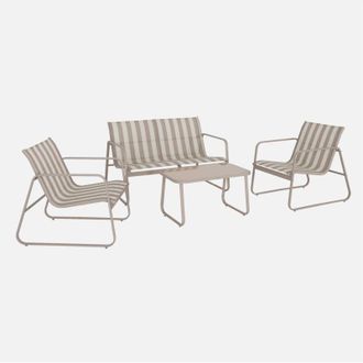 Sweeek Salotto da giardino in metallo, 4 posti