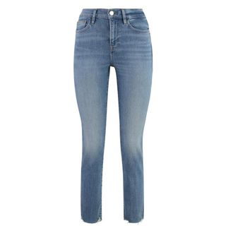 Frame Denim Skinny Fit Jeans, female, Blue, W28, High Straight Jeans with Contrast Stitching