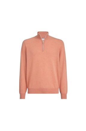 Brunello Cucinelli Cashmere sweater with half zip in Apricot at Nordstrom, Size 52 It