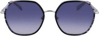 Longchamp Roseau 58mm Gradient Rectangular Sunglasses in Silver/black Camou at Nordstrom Rack