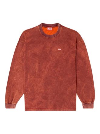 Diesel T-Boxt-LS-T3 acid-wash long-sleeve T-shirt - Orange