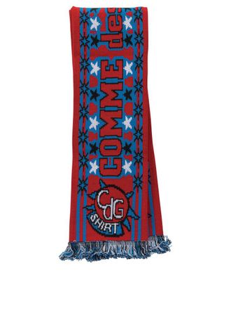 Comme Des Gar&ccedil;ons Knitted Fringed Scarf