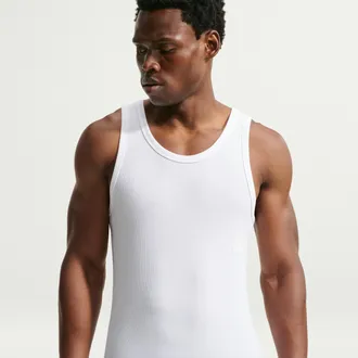 Nike Mens N.A.C. Dri-FIT Ribbed Tank Top in White | IR8809-100