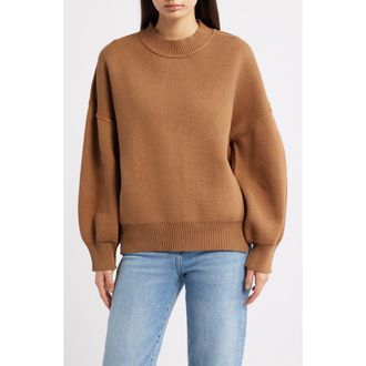 All in Favor Oversize Rib Sweater in Mocha at Nordstrom Rack, Size X-Small