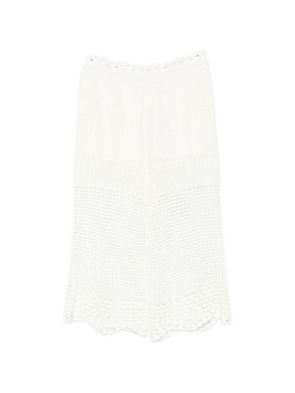 Iro Iro Womens Crochet Knit Wide-Leg Trousers